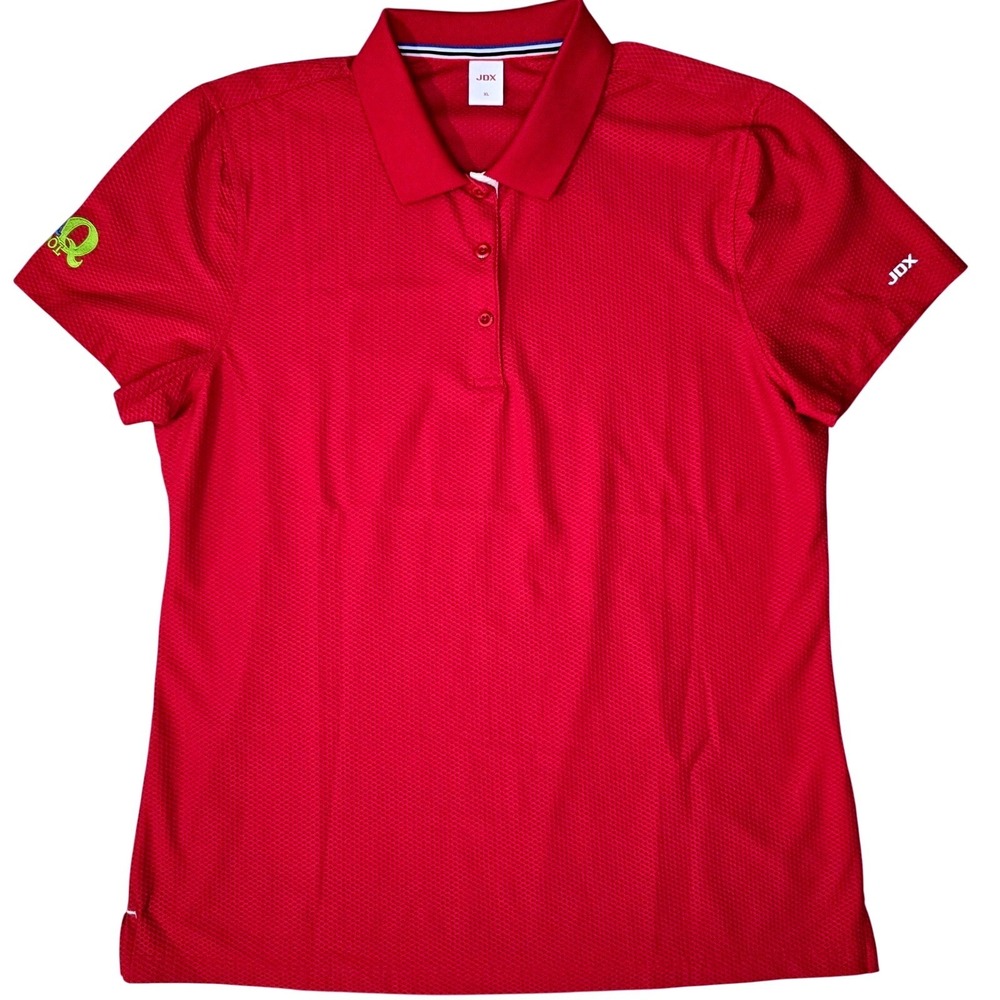 Golf Polo Shirt Womens XL Bright Red Textured Short Sleeve Performance‎ Top NWOT